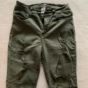 Fashion Nova "Glistening Jeans" - Olive 13